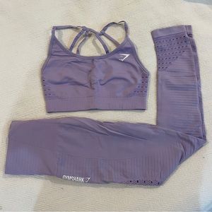 Gymshark Energy Seamless Lavender Sports Bra and Leggings Set